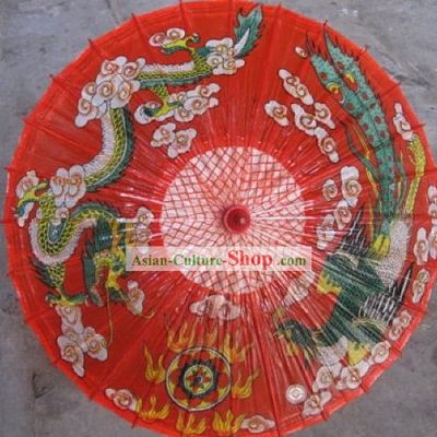 Chinese Hand Made Waterproof Sun Decoration Dragon Umbrella