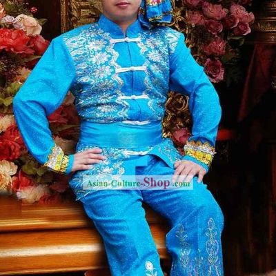 Traditional Thailand Men Costume and Hat Set