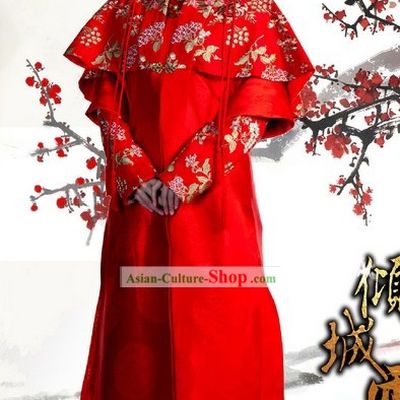 Chinese Red Embroidered Wedding Dress