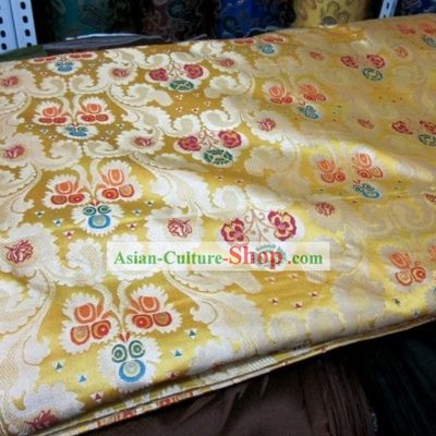 Traditional Chinese Folk Golden Brocade Fabric