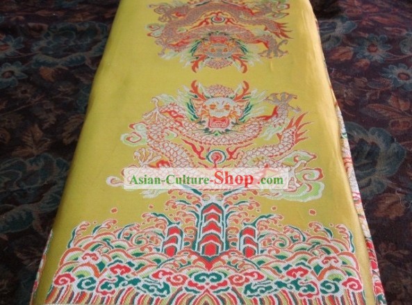 Traditional Chinese Folk Dragon Brocade Fabric