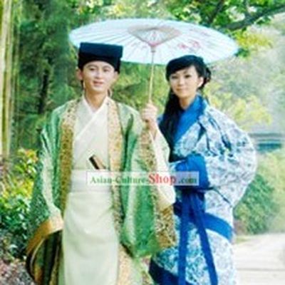 Ancient Han Dress 2 Sets for Men and Women