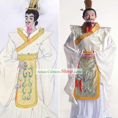 Ancient China Han Dynasty Emperor Clothing and Coronet Set