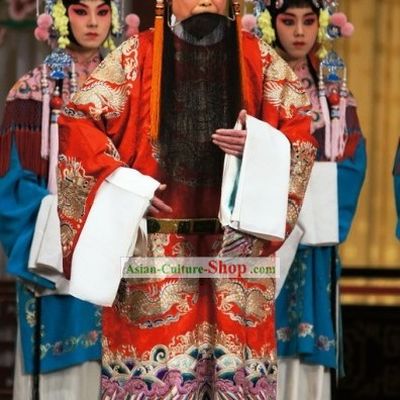 Peking Opera Liu Bei Costumes and Hat for Men