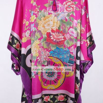 Rui Fu Xiang Hand Painted Silk Peony Blouse for Women
