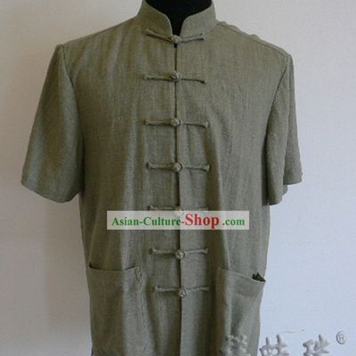 Chinese Peking Rui Fu Xiang Flax Tang Blouse for Men