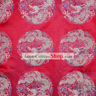 Beijing Rui Fu Xiang Dragon Figured Satin Fabric