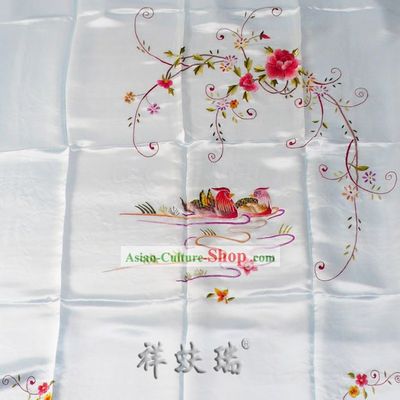 Beijing Rui Fu Xiang Silk Light Blue Wedding Silk Bedcover