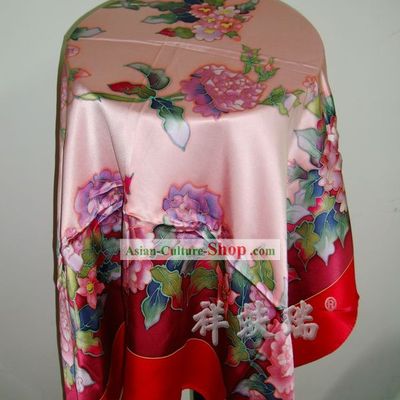 Chinese Beijing Rui Fu Xiang Traditional Flower Silk Scarf