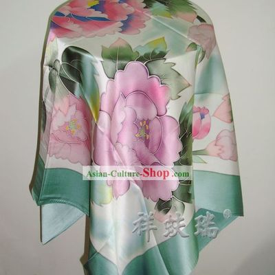 Chinese Rui Fu Xiang Silk Flower Scarf for Women