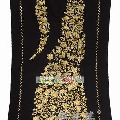 Traditional Chinese Rui Fu Xiang Flower Wool Scarf