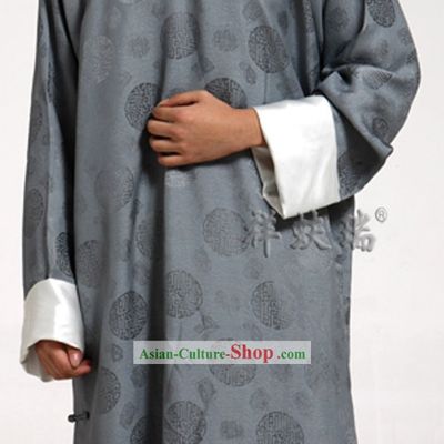 Traditional Chinese Rui Fu Xiang Minguo Long Silk Robe Garment for Men