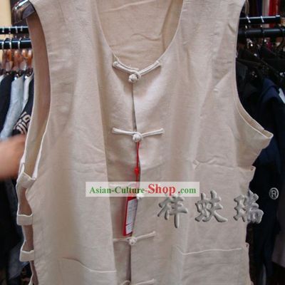 Traditional Chinese Rui Fu Xiang Mandarin Flax Shirt for Men