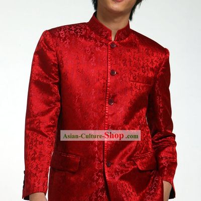 Traditional Chinese Famous Time-honored Rui Fu Xiang Wedding Blouse for Men