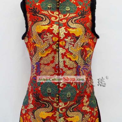 Famous Time-honored Rui Fu Xiang Silk Brocade Dragon Jacket for Women