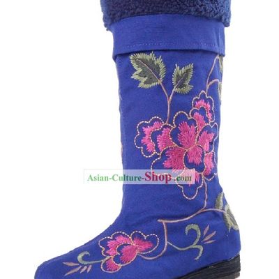 Chinese Handmade Qian Ceng Sole Folk Embroidered Boots