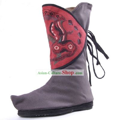 Traditional Chinese Embroidered Boots