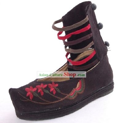 Traditional Chinese Handmade Embroidered Summer Cool Boots