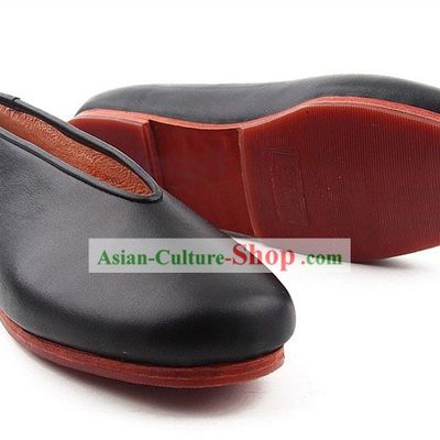 Traditional Chinese Beijing Bu Ying Zhai Cow Leather Black Shoes