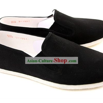 Chinese Classic Handmade Bu Ying Zhai Black Cloth Shoes for Men