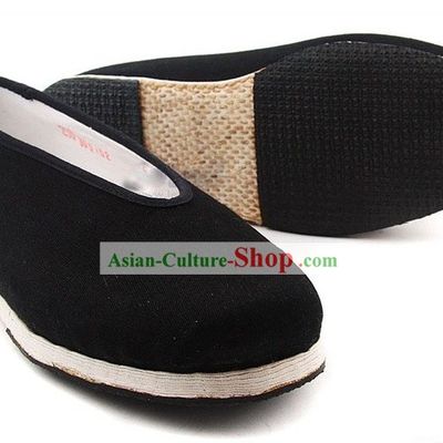 Chinese Handmade Bu Ying Zhai Black Cloth Shoes for Men