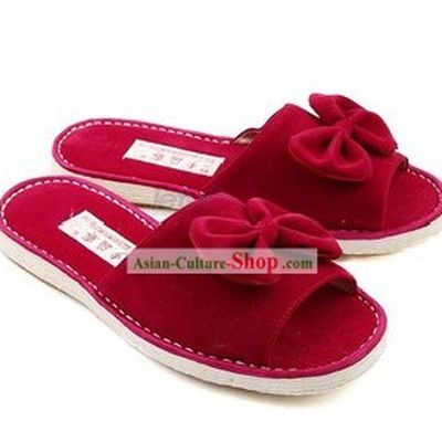 Chinese Handmade Bu Ying Zhai Butterfly Slippers