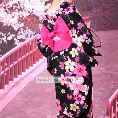Top Japanese Yukata Kimono Obi Belt Geta Sandal Complete Set for Women