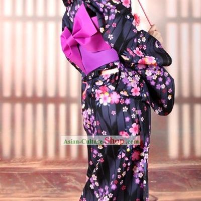 Top Japanese Yukata Kimono Obi Belt Geta Sandal Complete Set for Women