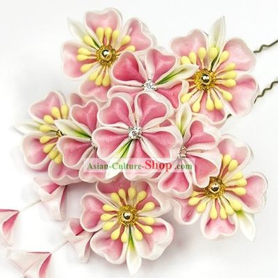 Traditional Japanese Kimono Flower Headpiece Set