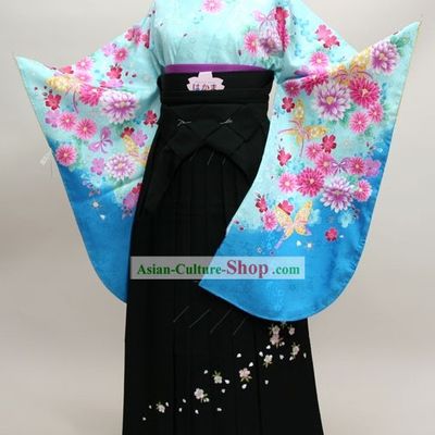 Japanese Formal Kimono Dress and Geta Sandal Complete Set for Women
