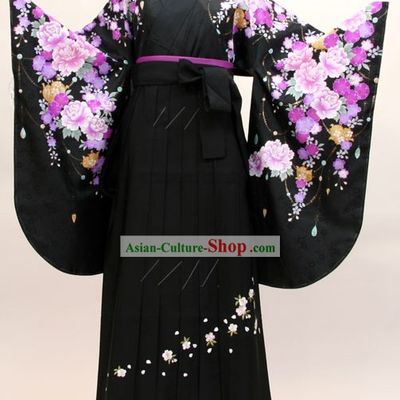 Japanese Formal Kimono Dress and Geta Sandal Complete Set for Women