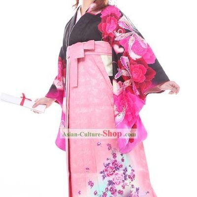 Japanese Formal Kimono Clothing and Geta Sandal Complete Set for Women
