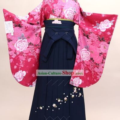 Japanese Formal Kimono Clothes and Geta Sandal Complete Set for Women