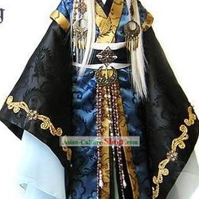 Ancient Japanese Emperor Costumes and Crown Complete Set for Men