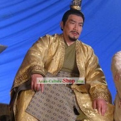 Ancient Chinese Emperor Costumes and Hat Set