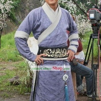 Qin Dynasty Xiang Yu Costumes and Hat Complete Set