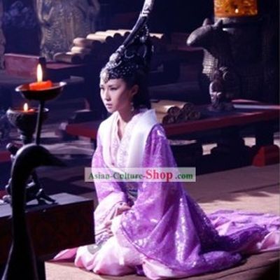 Chinese Qin Dynasty Qin Shi Huang's Empress Costumes and Headpiece Complete Set