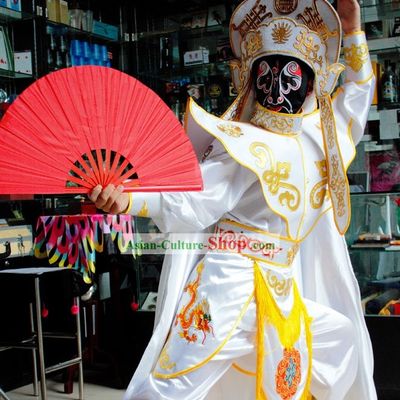 Chinese Mask-changing Magician Costumes Hat Masks Music CD and Teaching DVD Ccomplete Set
