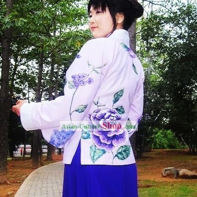 Hand Painted Ming Dynasty Cultural Exercise Hanfu Attire Complete Set for Women