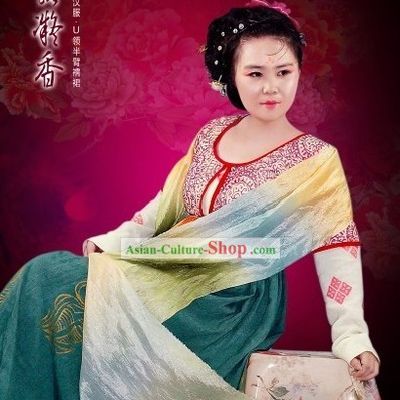 Chinese Classical Tang Dynasty Clothing Complete Set for Women
