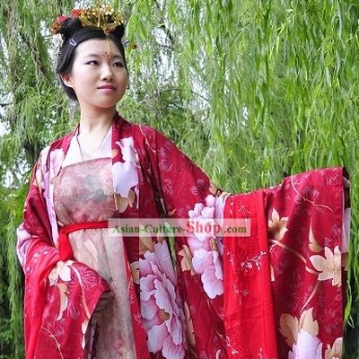 Women's Hanfu Red Wedding Dress Complete Set