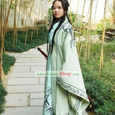 Chinese Hand Painted Swordsman Hanfu Full Set