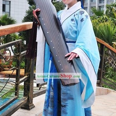 Chinese Hand Painted Hanfu Dress Full Set