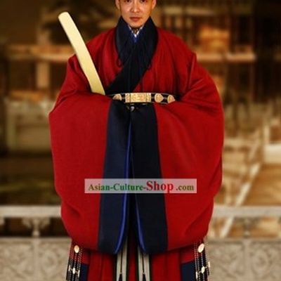 Ancient Chinese Official Court Dress and Hat Complete Set