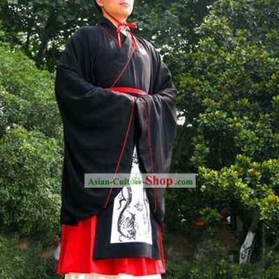 Traditional Chinese Doctor Degree Graduation Robe Hanfu Complete Set