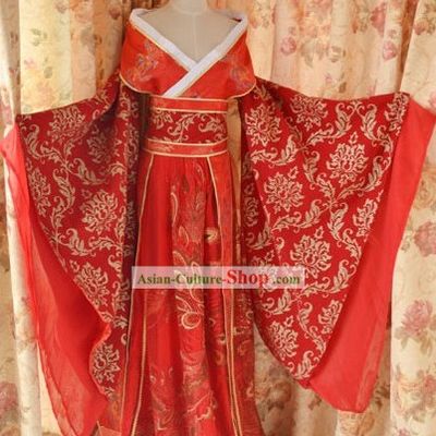 Ancient Chinese Phoenix Wedding Dress for Bride