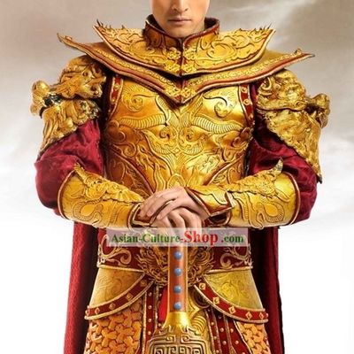 Ancient Chinese Ceremonial Military Armor Dress of Emperor