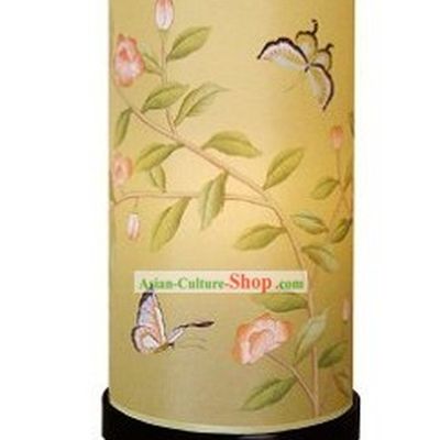 Traditional Chinese Hand Painted Silk Desk Lantern