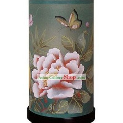 Traditional Chinese Hand Painted Silk Desk Lamp