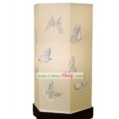Chinese Hand Painted Silk Palace Floor Lantern